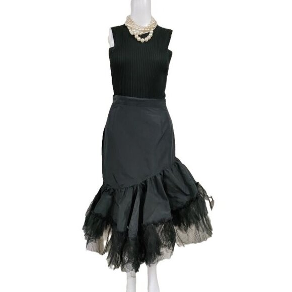 H&M Dresses & Skirts - NWT Sandra Mansour x H&M Asymmetric Ruffle Tulle Flounce Skirt Black Womens Sz 2